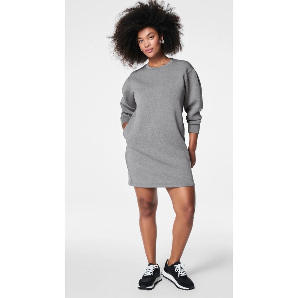 SPANX Gray Mini Sweatshirt Dress
